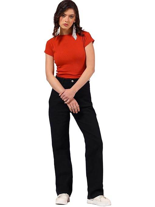 Women High Waisted Dark Black Jeans - MYLUXURY LANE ENTERPRISE