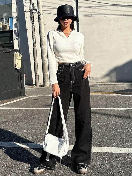 Women High Waisted Onyx Black Jeans - MYLUXURY LANE ENTERPRISE