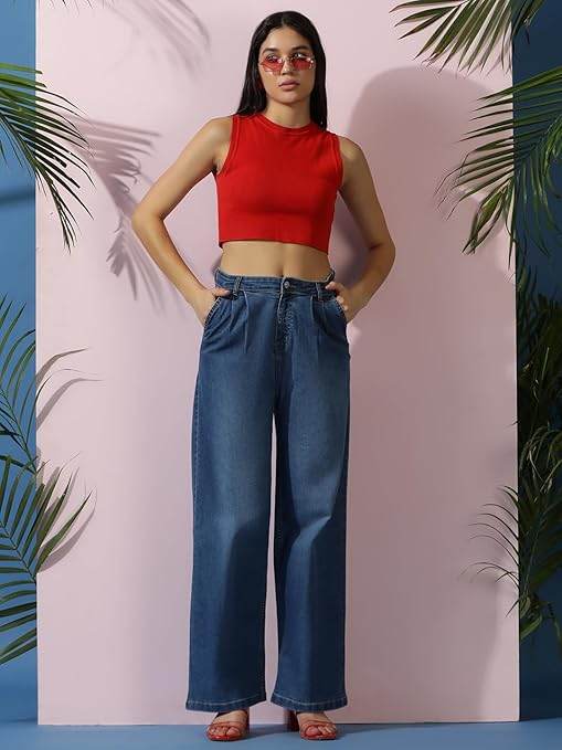 Women High Waisted Midnight Blue Jeans - MYLUXURY LANE ENTERPRISE