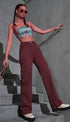 Women High Waist Cargo Brown Jeans - MYLUXURY LANE ENTERPRISE