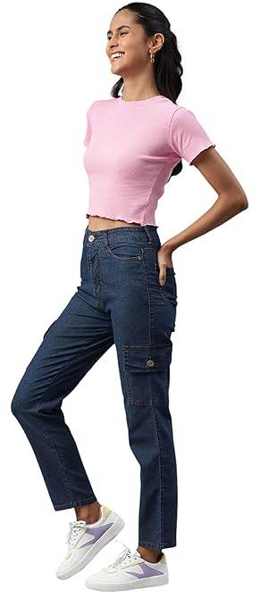 Women Stretchable Cargo Dxblue Joggers - MYLUXURY LANE ENTERPRISE