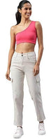 Women Stretchable Cargo Beige Joggers - MYLUXURY LANE ENTERPRISE