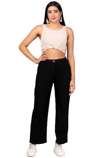 Women Cargo Baggy Black Jeans - MYLUXURY LANE ENTERPRISE