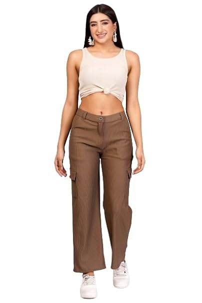 Women Cargo Baggy Brown Jeans - MYLUXURY LANE ENTERPRISE