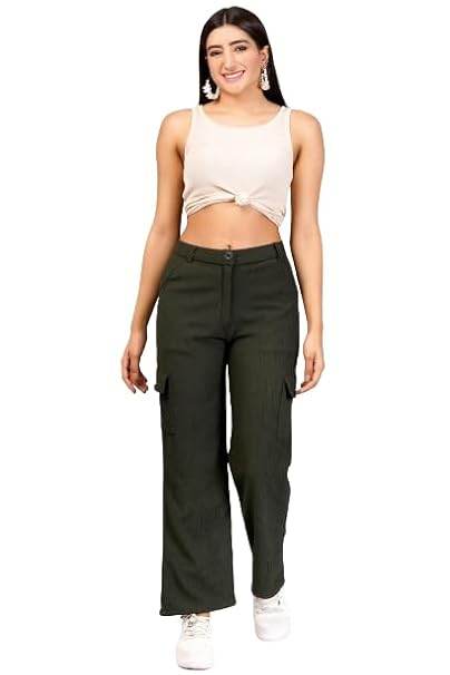 Women Cargo Baggy Green Jeans - MYLUXURY LANE ENTERPRISE