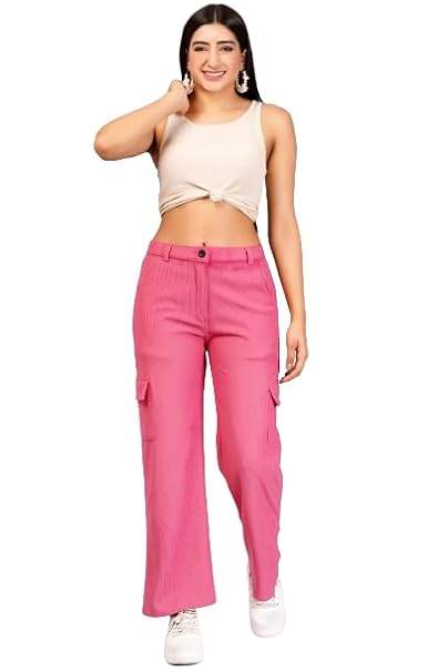 Women Cargo Baggy Pink Jeans - MYLUXURY LANE ENTERPRISE