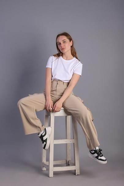 Women Korean Cargo Beige Pants - MYLUXURY LANE ENTERPRISE