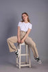 Women Korean Cargo Beige Pants - MYLUXURY LANE ENTERPRISE