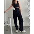 Women Korean Cargo Black Pants - MYLUXURY LANE ENTERPRISE