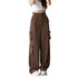 Women Korean Cargo Coffee Brown Pants - MYLUXURY LANE ENTERPRISE