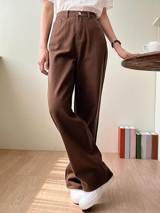 Womens Denim Brown Jeans - MYLUXURY LANE ENTERPRISE