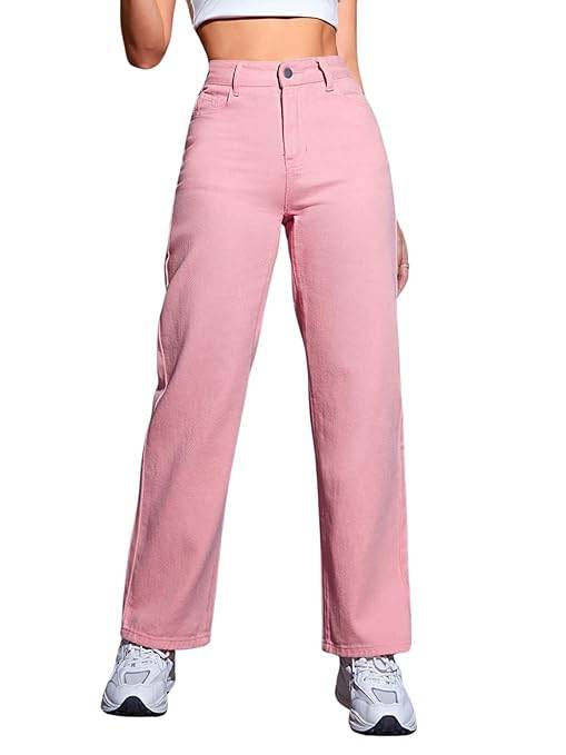Womens Denim Pink Jeans - MYLUXURY LANE ENTERPRISE