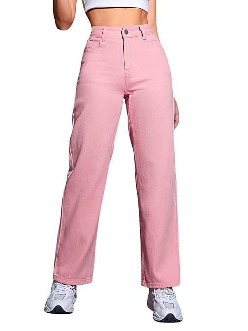 Womens Denim Pink Jeans - MYLUXURY LANE ENTERPRISE