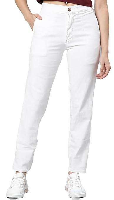 Womens High Rise White Jeans - MYLUXURY LANE ENTERPRISE