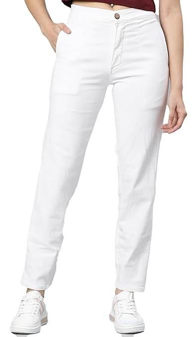 Womens High Rise White Jeans - MYLUXURY LANE ENTERPRISE