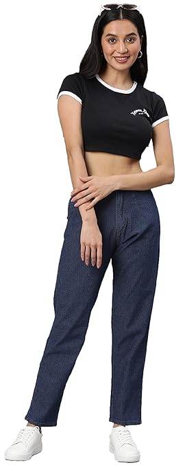 Womens High Rise Dark Blue Jeans - MYLUXURY LANE ENTERPRISE