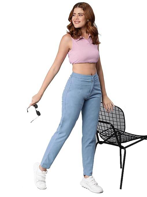 Womens High Rise Ice Blue Jeans - MYLUXURY LANE ENTERPRISE