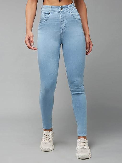 Women Skinny Fit Light Blue Jeans - MYLUXURY LANE ENTERPRISE