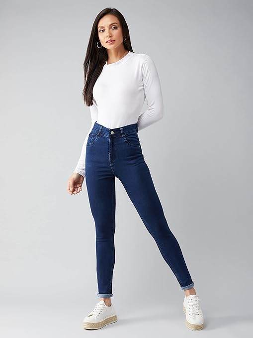 Women Skinny Fit Navy Blue Jeans - MYLUXURY LANE ENTERPRISE