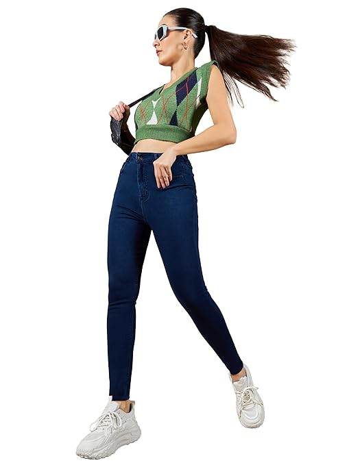 Women Skinny Fit Space Blue Jeans - MYLUXURY LANE ENTERPRISE