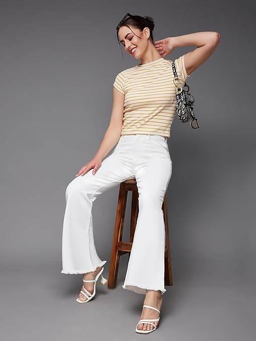Women's Bootcut White Jeans - MYLUXURY LANE ENTERPRISE