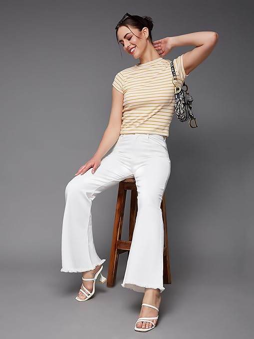 Women's Bootcut White Jeans - MYLUXURY LANE ENTERPRISE