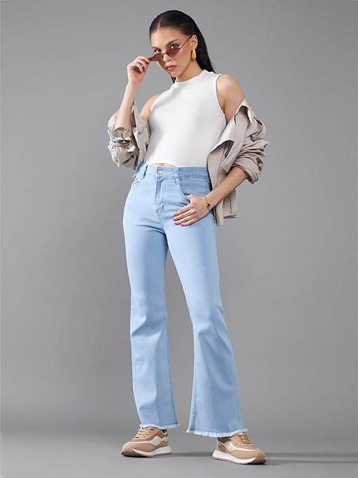 Women's Bootcut Light Blue Jeans - MYLUXURY LANE ENTERPRISE