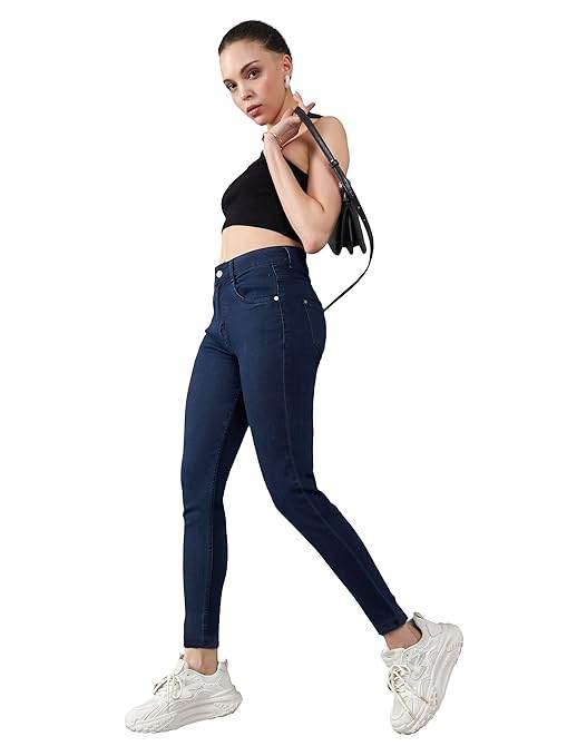 Women Skinny Fit High Space Blue Jeans - MYLUXURY LANE ENTERPRISE