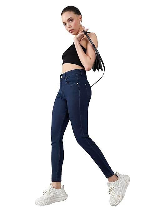 Women Skinny Fit High Space Blue Jeans - MYLUXURY LANE ENTERPRISE