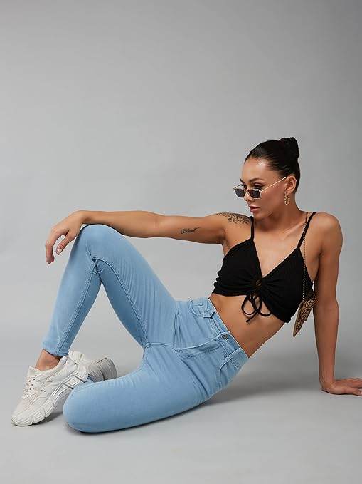 Women Skinny Fit High Zenith Blue Jeans - MYLUXURY LANE ENTERPRISE