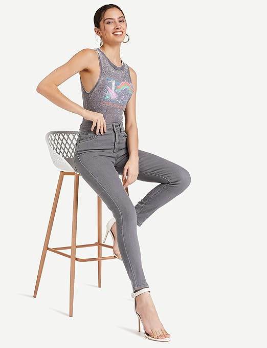 Women Stretchable Denim Grey Jeans - MYLUXURY LANE ENTERPRISE
