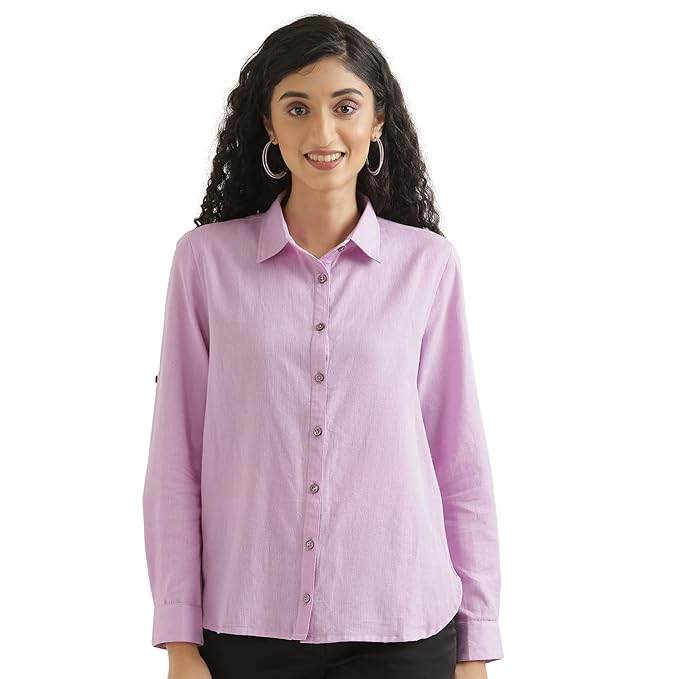 Women Stylish Casual Lilac Shirt - MYLUXURY LANE ENTERPRISE