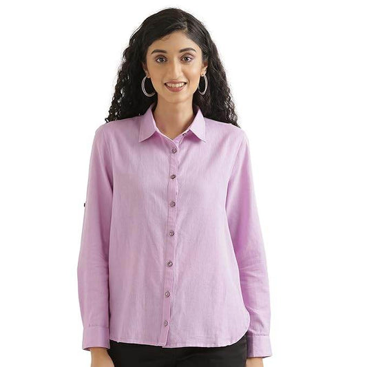 Women Stylish Casual Lilac Shirt - MYLUXURY LANE ENTERPRISE