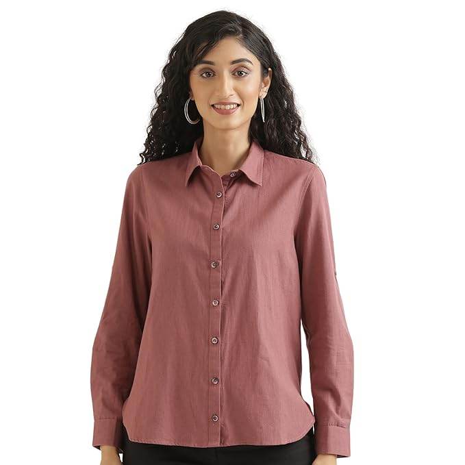 Women Stylish Casual Rose Taupe Shirt - MYLUXURY LANE ENTERPRISE