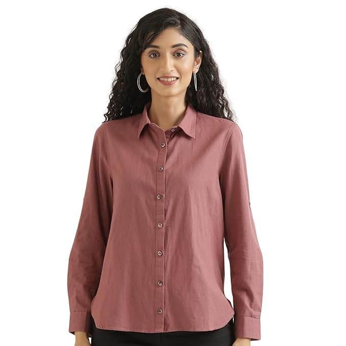 Women Stylish Casual Rose Taupe Shirt - MYLUXURY LANE ENTERPRISE