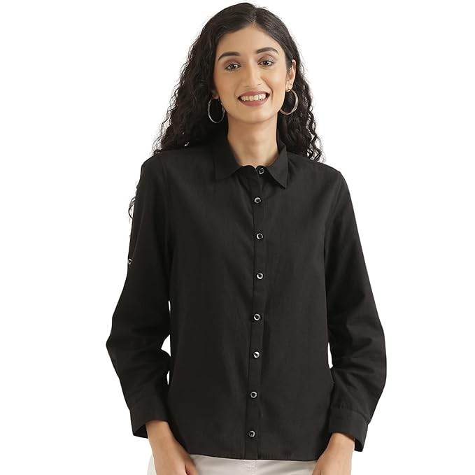 Women Stylish Casual Black Shirt - MYLUXURY LANE ENTERPRISE