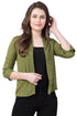 Women Long Sleeves Cotton Green Shirt - MYLUXURY LANE ENTERPRISE
