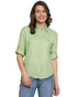 Women Long Sleeves Cotton Pista Green Shirt - MYLUXURY LANE ENTERPRISE