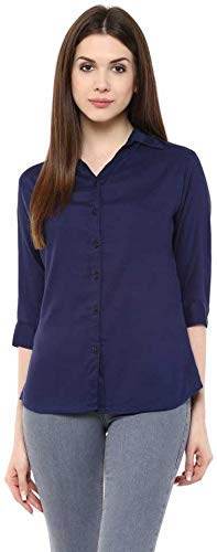 Women Long Sleeves Cotton Blue Shirt - MYLUXURY LANE ENTERPRISE