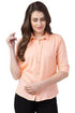 Women Long Sleeves Cotton Peach Shirt - MYLUXURY LANE ENTERPRISE
