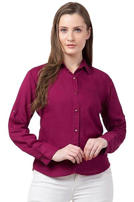 Women Long Sleeves Cotton Wine Shirt - MYLUXURY LANE ENTERPRISE