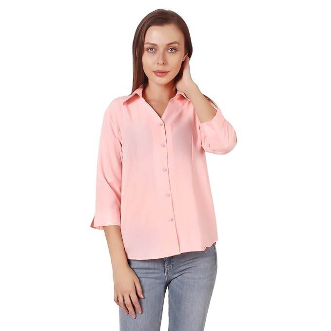 Women Formal Cotton Light Pink Shirt - MYLUXURY LANE ENTERPRISE