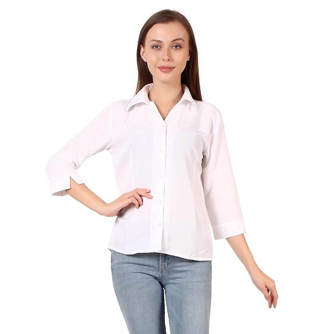 Women Formal Cotton White Shirt - MYLUXURY LANE ENTERPRISE