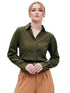 Women Formal Solid Satin Green Shirt - MYLUXURY LANE ENTERPRISE