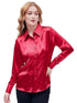 Women Formal Solid Satin Red Shirt - MYLUXURY LANE ENTERPRISE