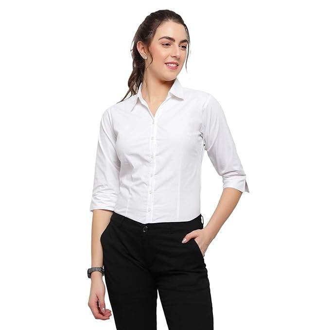 Women Regular Fit White Shirt - MYLUXURY LANE ENTERPRISE