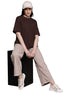 Women Oversized Half Sleeve Brown Tshirt - MYLUXURY LANE ENTERPRISE