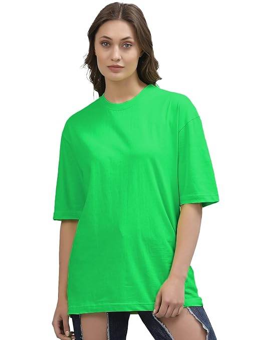 Women Oversized Half Sleeve Neon Tshirt - MYLUXURY LANE ENTERPRISE