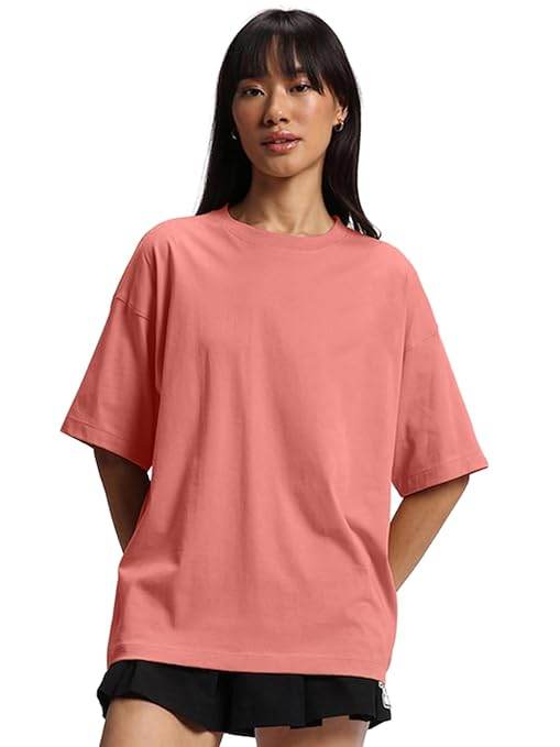 Pure Cotton Women Half Sleeve Dark Beige T-Shirt - MYLUXURY LANE ENTERPRISE