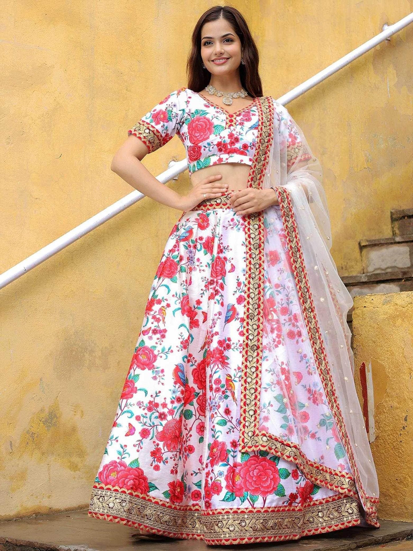 Art Silk Designer Embroidered Lehenga - MYLUXURY LANE ENTERPRISE